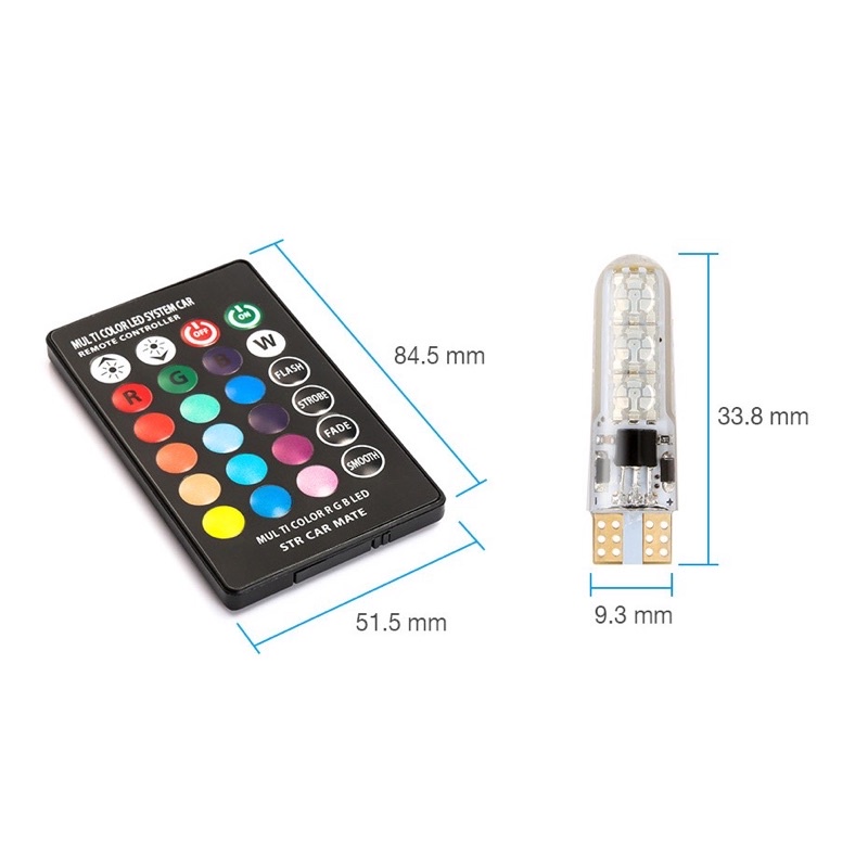 COD Lampu LED T10 Lampu Sen Lampu Kota RGB Remote Jelly 6 Mata 16 Warna LAMPU SEIN JELLY REMOTE