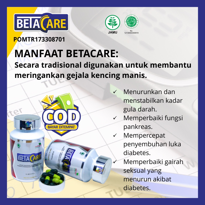 Betacare 60 KPS / Mengobati Kencing Manis, Diabetes dan Menurunkan Kadar Gula - Herbal BPOM