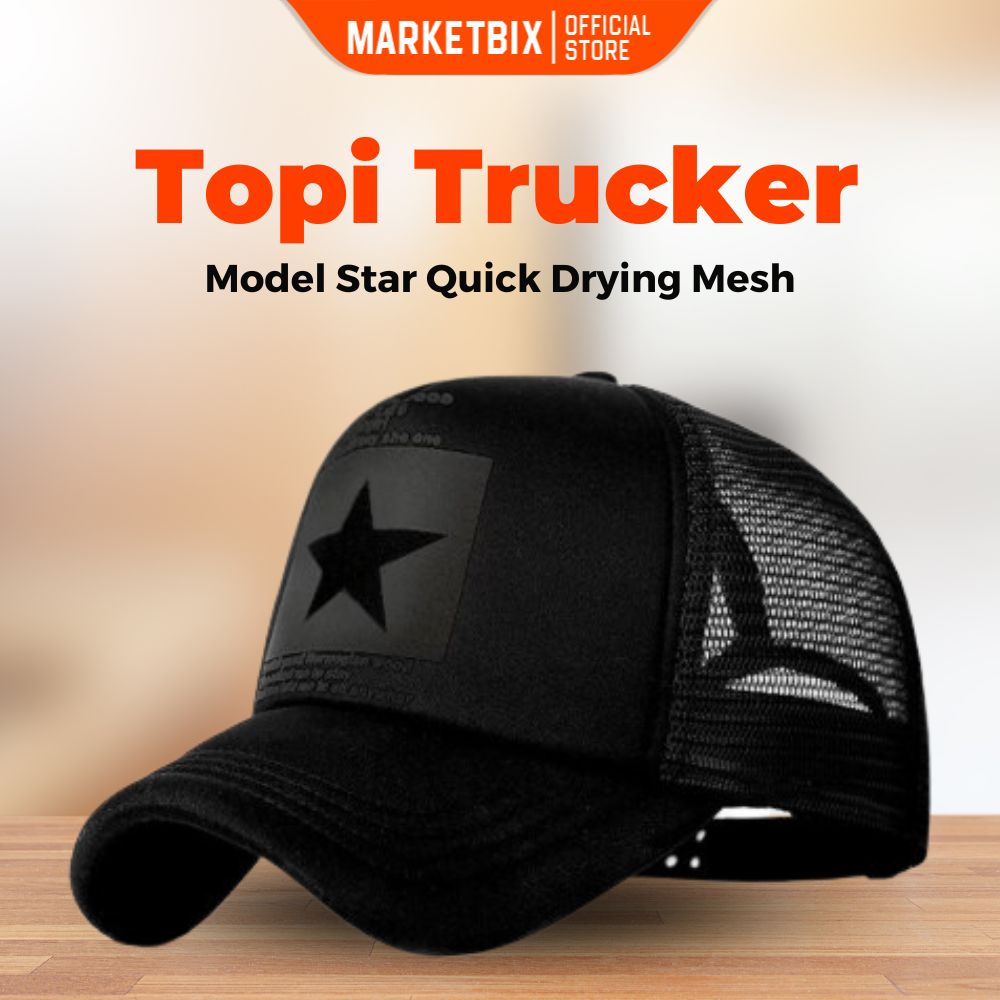 MARKETBIX Topi Trucker Baseball Star Quick Drying Mesh - SMT-ZHL23