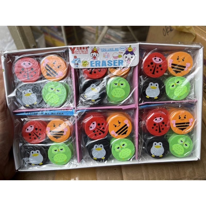 

penghapus pensil set isi 4 pc motif serangga kumbang isi 30 pc