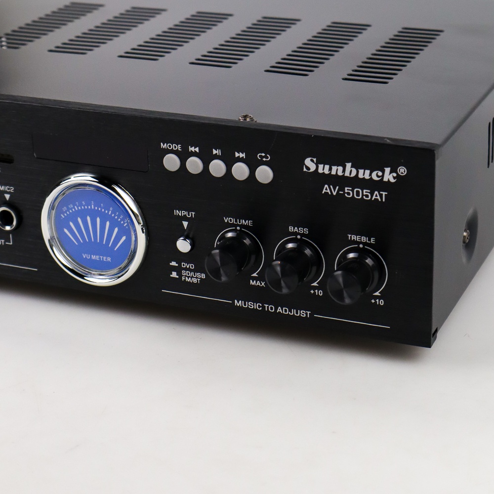 Sunbuck Audio Bluetooth Amplifier Booster HiFi Stereo 2 Channel 100W - AV-505AT - Black