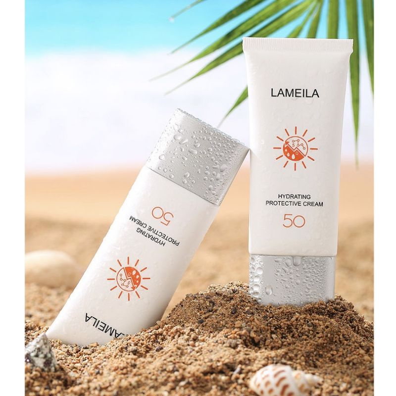 LAMEILA Sun Block SPF 50 Sun Screen Wajah Tahan 12 Jam PA+++ White Sunblock