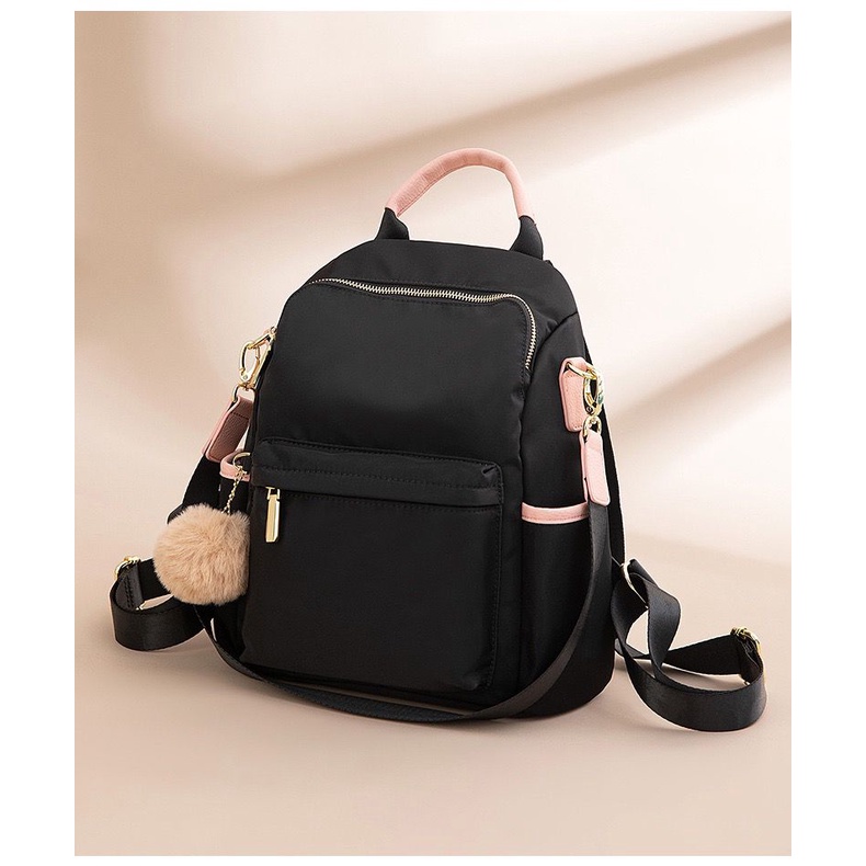Tas Wanita Ransel Fashion Import 3779-BLACK+PINK