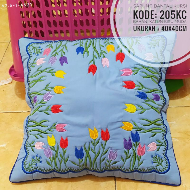 Sarung Bantal Sofa 40x40 cm Bordir Aplikasi Pillow Case Cushion Cover