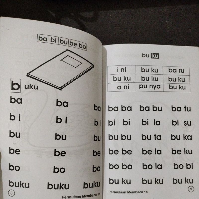 buku permulaan membaca 1a dan1b 32 halaman (15x24cm)