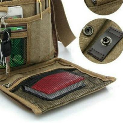 Tas Selempang Pria Import Kanvas / Tas Selempang Pria Muat Banyak / Tas Kuliah Muat Banyak Barang / 