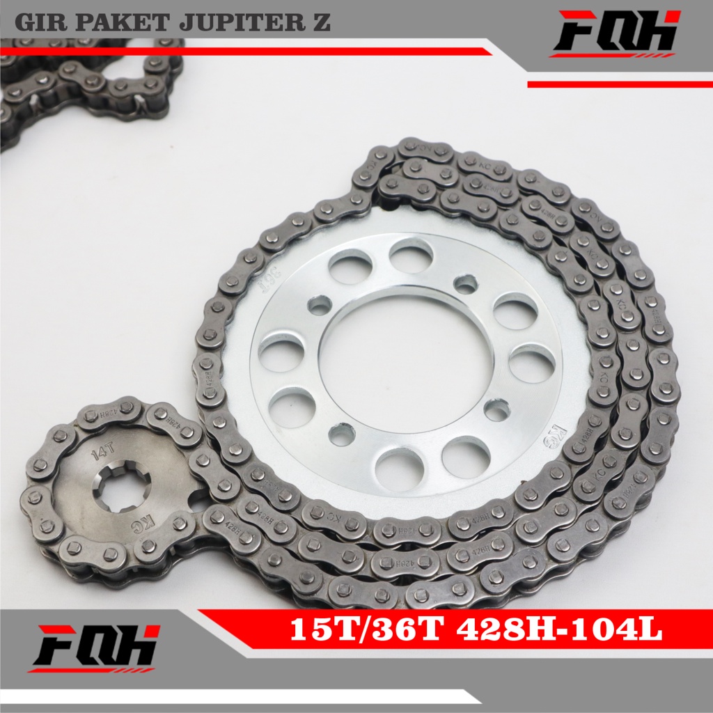 GIR SET JUPITER Z GEAR PAKET JUP Z BURHAN MODEL SSS 15T/36T 428H-104L PNP RX KING VEGA R JUP MX