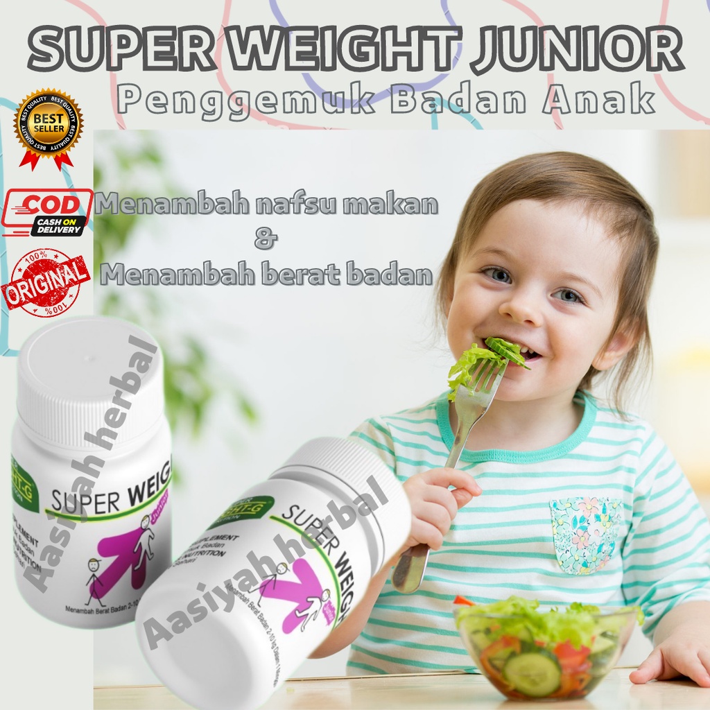 SUPER WEIGHT JUNIOR KAPSUL suplement penggemuk badan anak ampuh,vitamin penggemuk badan,obat penggem