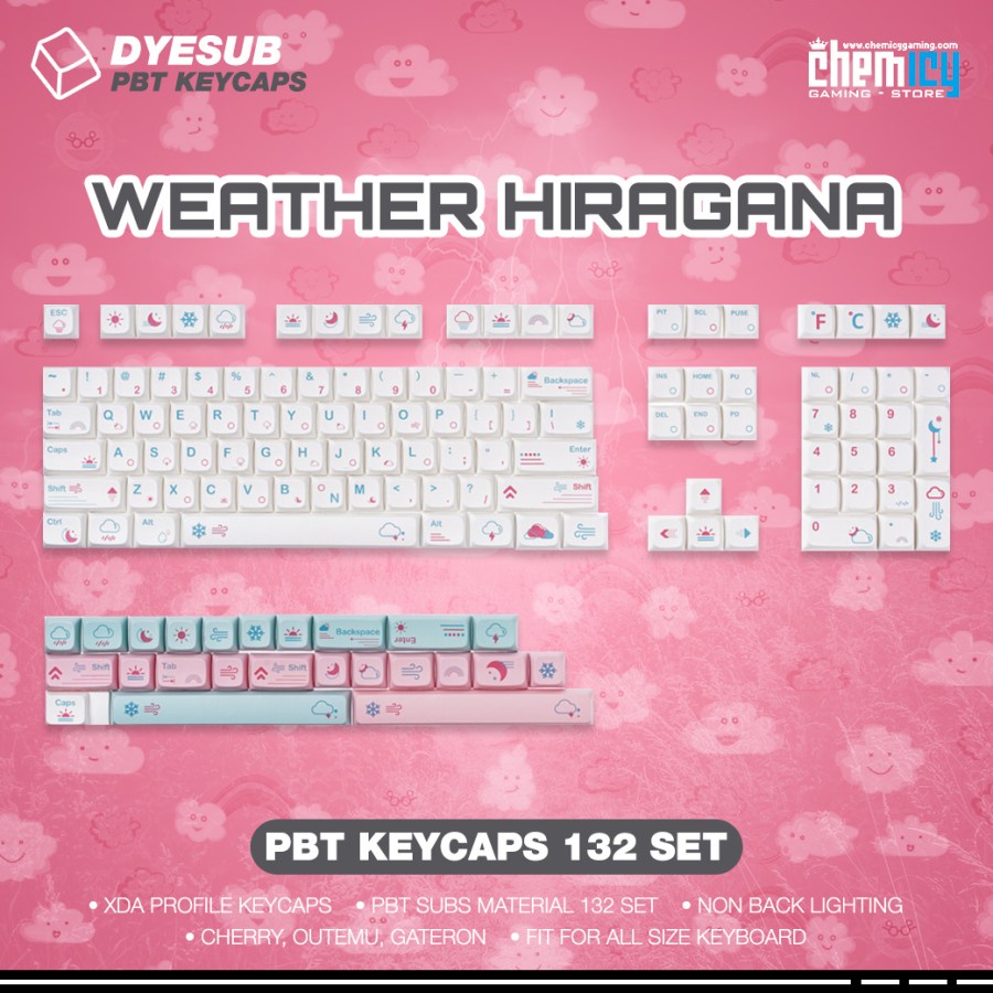 Weather Hiragana PBT Keycaps 132 set XDA Profile