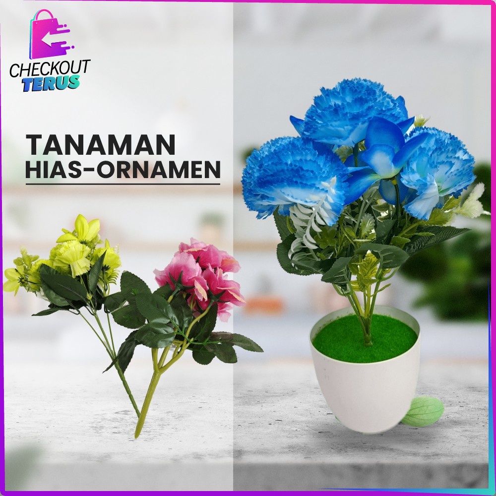 CT C682 C684 Tanaman Hias Plastik Pot Bunga Hias Bunga Artifisial Dekorasi Pot Tanaman Bunga Lily Artificial