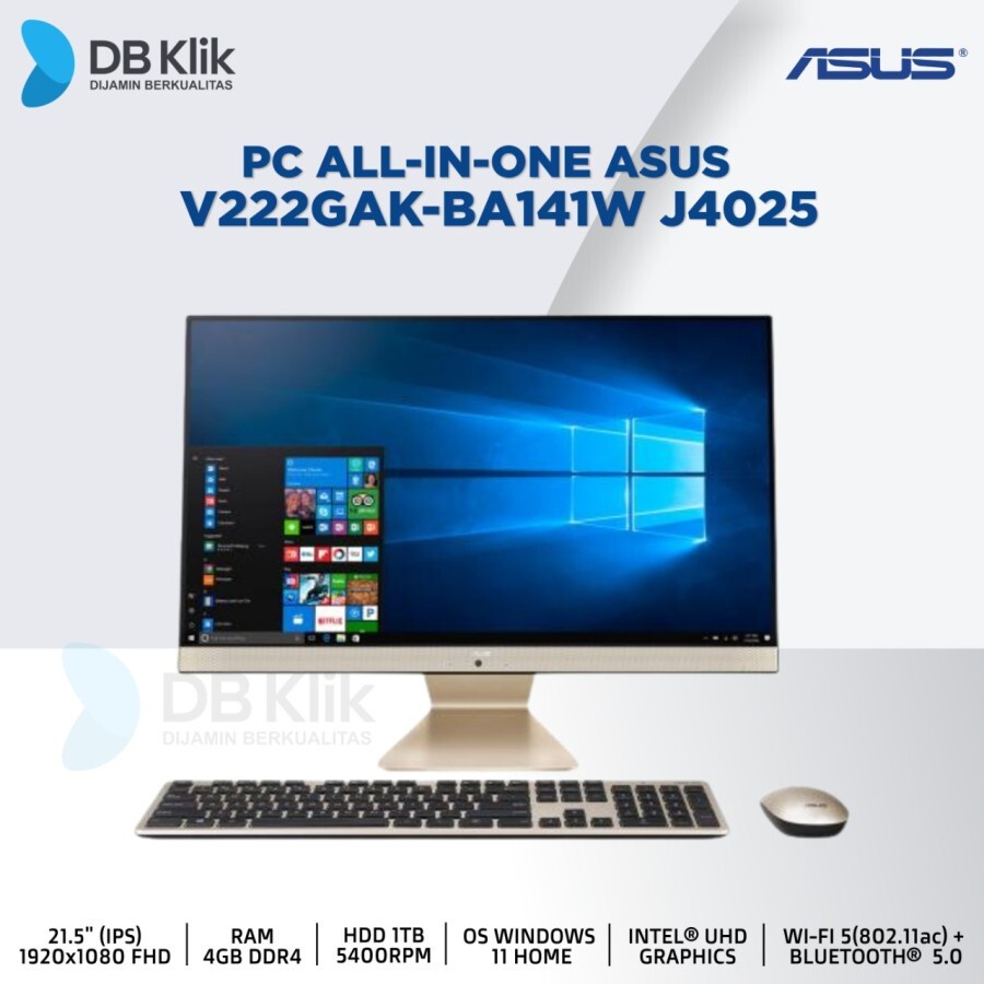 PC AIO ASUS V222GAK-BA141W Celeron J4025 4GB 1TB NoDVD Windows11 21.5"