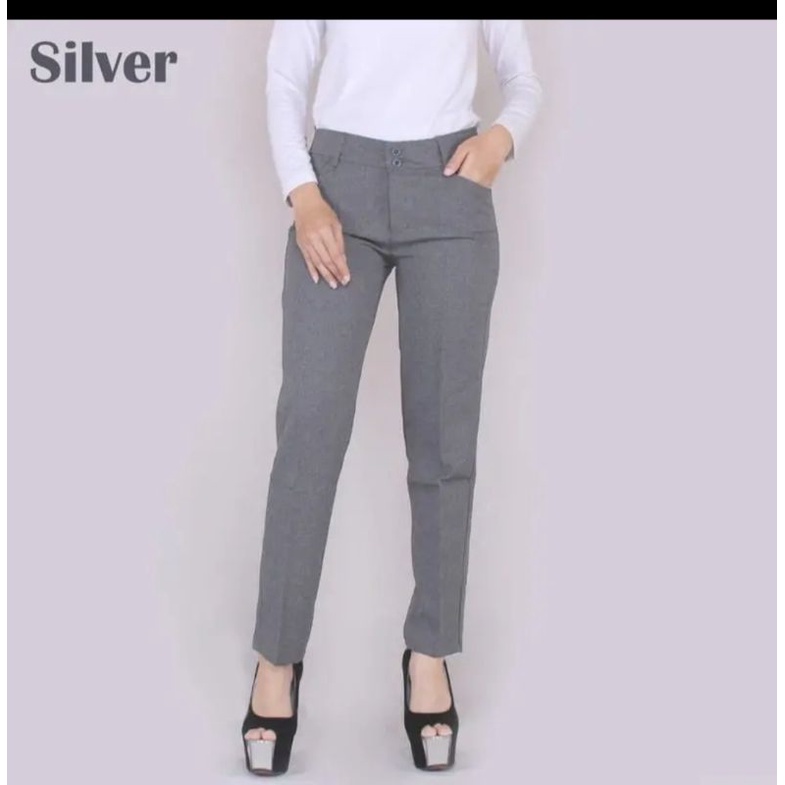 Celana Kerja Wanita Kantor formal bahan dasar kain import ukuran S-5XL