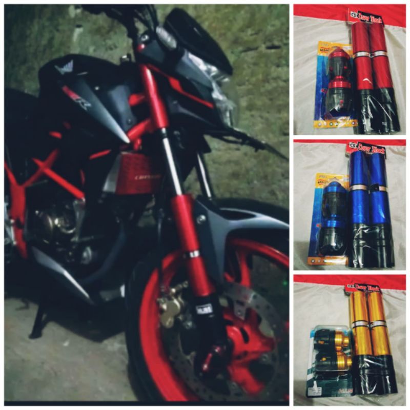 cover shock/pelindung shockbreaker depan plus Jalu As  motor Honda cb150r new,cb150r old fullset ata