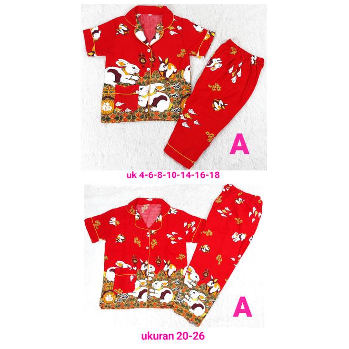 Baju Tidur Cp Piyama Anak Edisi Imlek 2023 Tahun Kelinci Bahan Rayon Terbaru