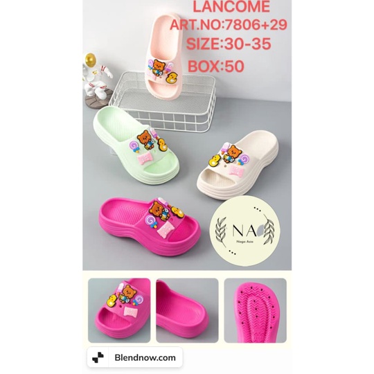 SANDAL ANAK  FUJI JIBBITZ VIRAL EVA SENDAL SLOP ANAK PEREMPUAN 7806+29(30-35)SANDAL ANAK LANCOME TERLARISS/sandal anak terlaris 2022/sandal viral/sandal import