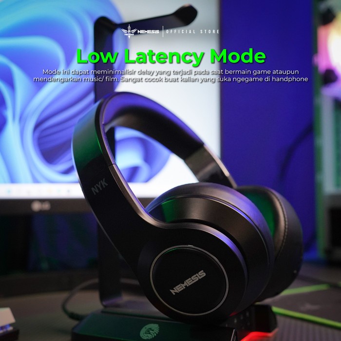 Headset Gaming Bluetooth LOW LATENCY NYK NEMESIS X900 LITE SINISTER