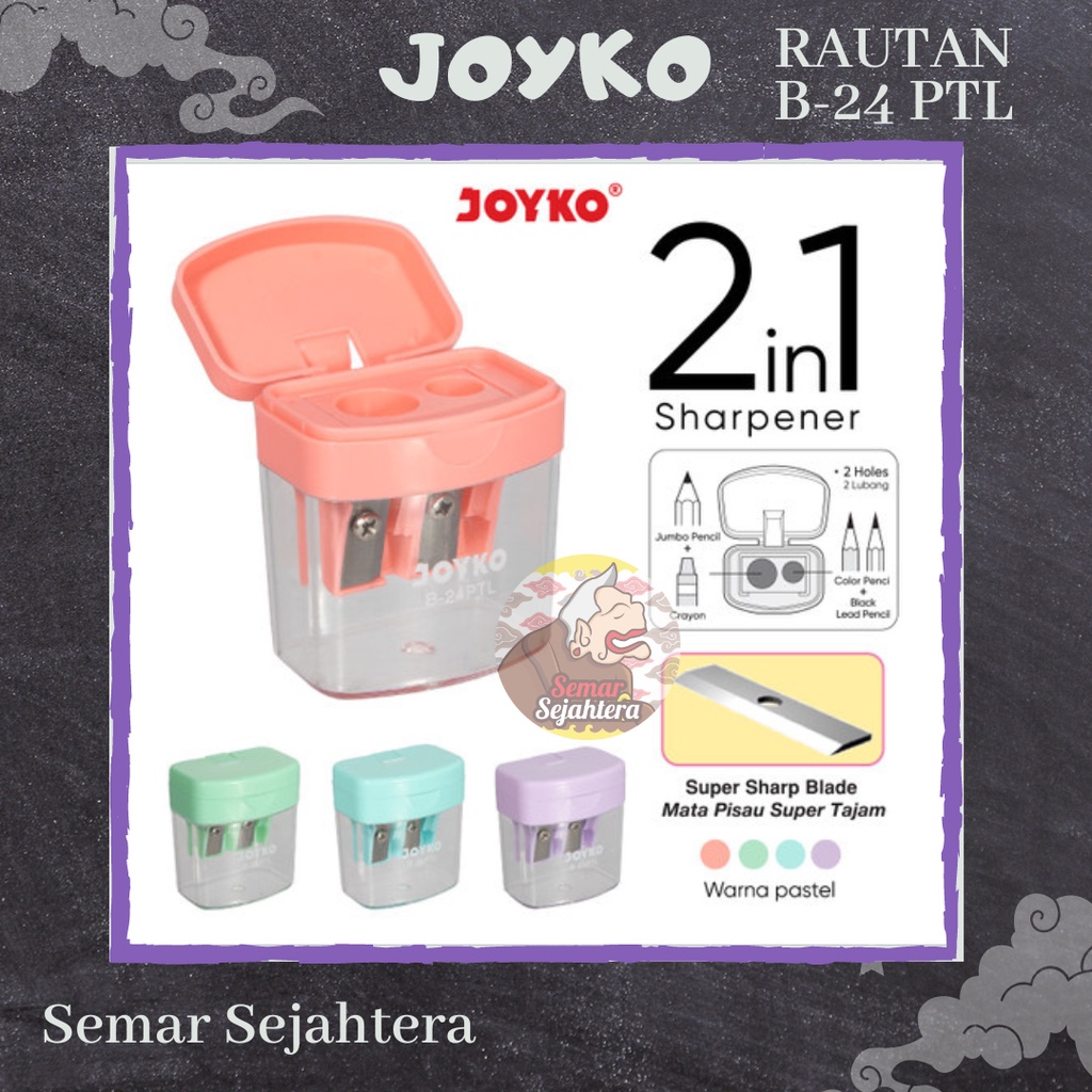 

[PCS] RAUTAN / SHARPENER / SERUTAN JOYKO B-24PTL WARNA PASTEL*