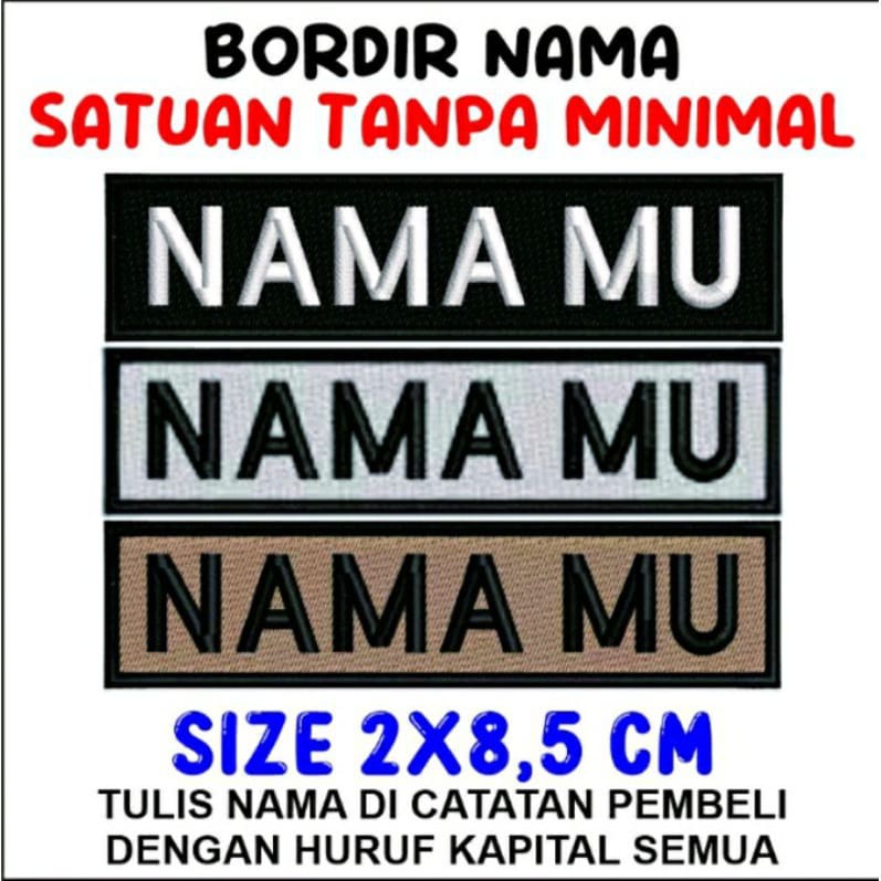 Bordir nama siswa murah rapih berkualitas/Bed nama siswa custom bordir