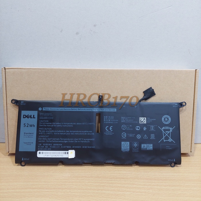 Baterai Laptop DXGH8 For Dell XPS 13 3301 7390 7391 9370 9380 Series -HRCB