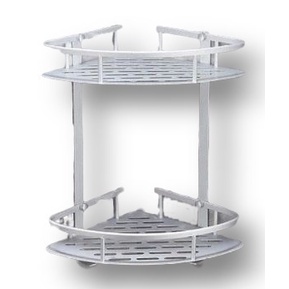 Rak Dinding Alumunium Tembok WC Toilet Serbaguna 2 Susun Bathroom Rack - Kotak Silver