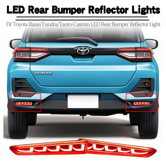 Lampu Reflektor Bumper Belakang Led Lamp Mobil Toyota Raize Model L