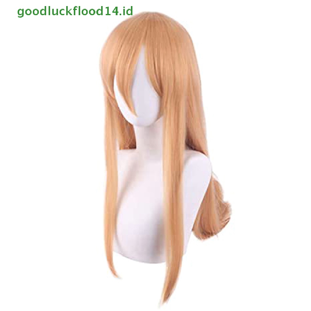 Wig Rambut Panjang Cosplay Anime Chain Man Makima Angel demon Warna Oranye