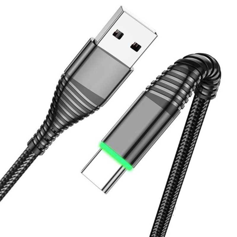 Zzz Kabel Data / Charger Micro USB 3A Fast Charging Dengan Lampu LED Untuk Handphone / Tablet