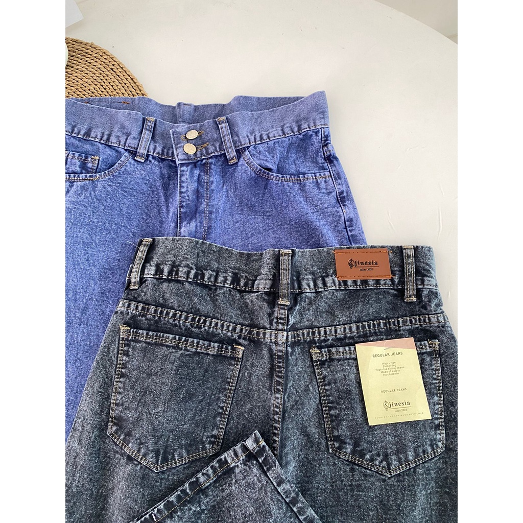 Celana Jeans Highwaist Kulot Poppy Wanita Premium