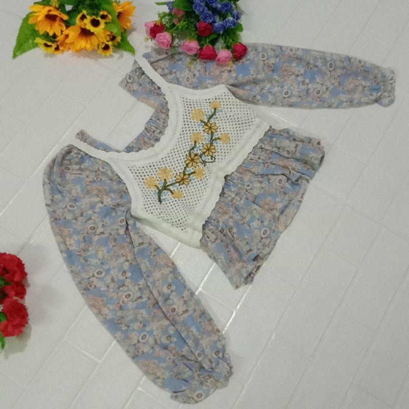 Blouse import serut panjang sabrina free rompi