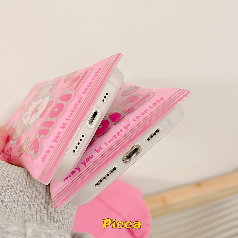 Soft Case TPU Motif Strawberry Kelinci Hati Untuk IPhone 7 8 6 6s Plus 14 Plus 11 14 12 13 Pro Max XR XS Max X SE 2020