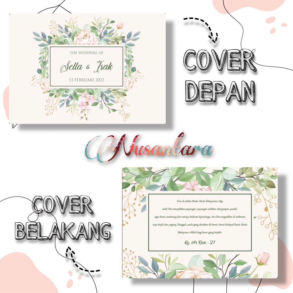 

Buku tamu pernikahan custom nama / Wedding guest book