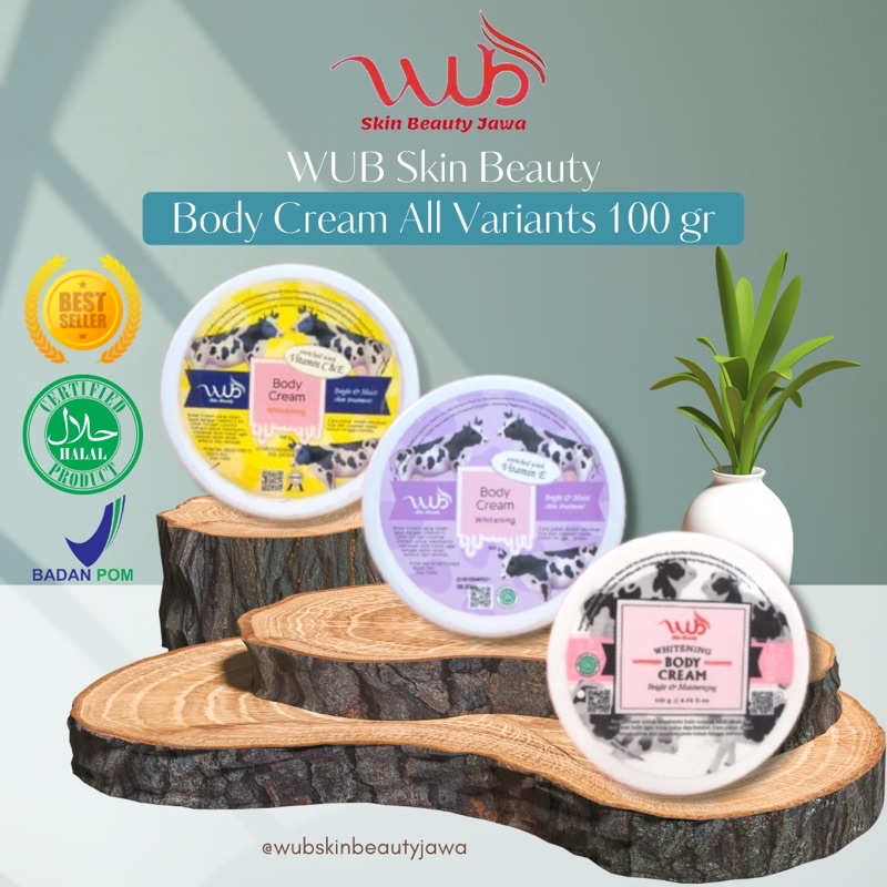 WUB Skin Beauty Body Cream (Bleaching) Milk with Vitamin C & Vitamin E 100 Gram
