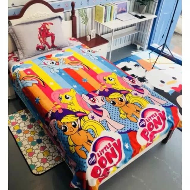 Selimut Dewasa Selimut Bulu Karakter Little Pony(O1H4) Selimut Bayi Selimut Bulu Tebal Jumbo Selimut