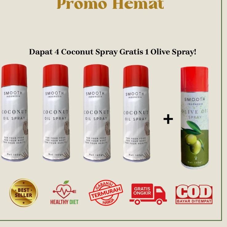 

[PRODUK JKQ] Smooth Cooking Spray Minyak Kelapa Sehat Coconut Oil 140gr (Oil Sprayer Cooking Spray) LQG