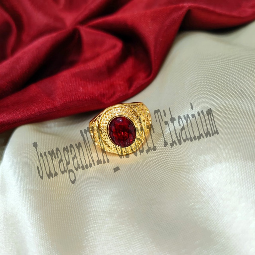 CINCIN COWOK TITANIUM BATU WARNA SUPER MEWAH ANTI KARAT&amp;ANTI LUNTUR