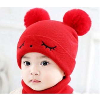 Topi Kupluk Anak Laki Perempuan New Model Boordir Mata Kupluk Rajut Lucu Premium Model Mata Cewek Cowok Usia 0-3 Tahuin