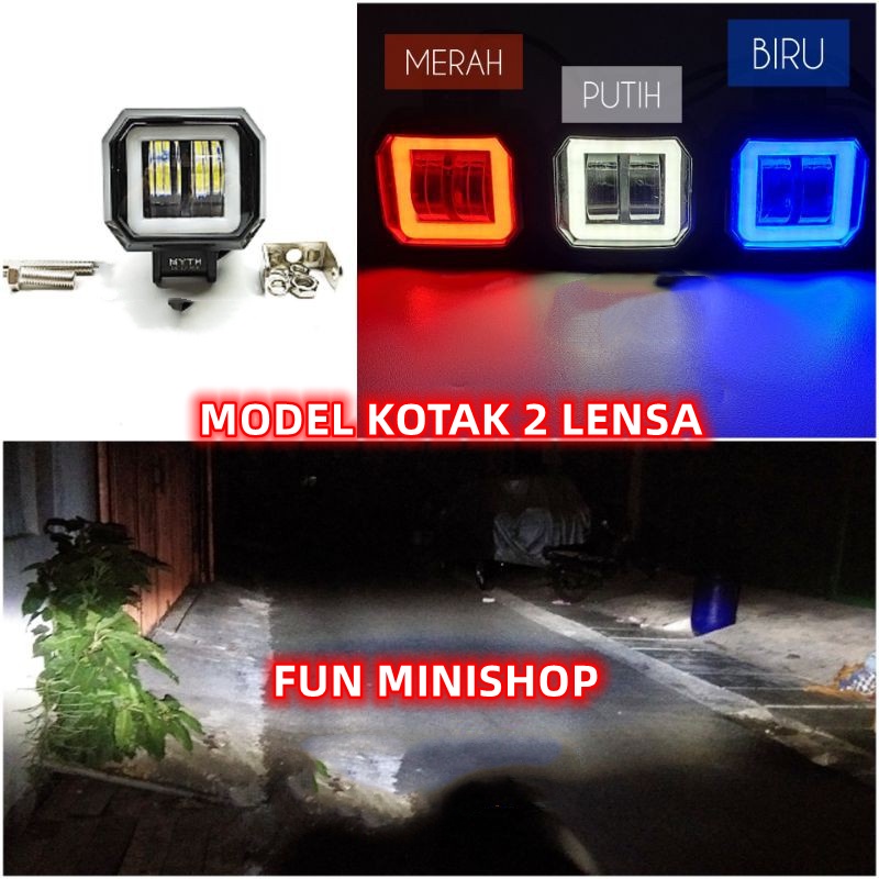 Lampu tembak sorot LED CWL 2 mata lensa 4D 20WATT LAMPU MOTOR