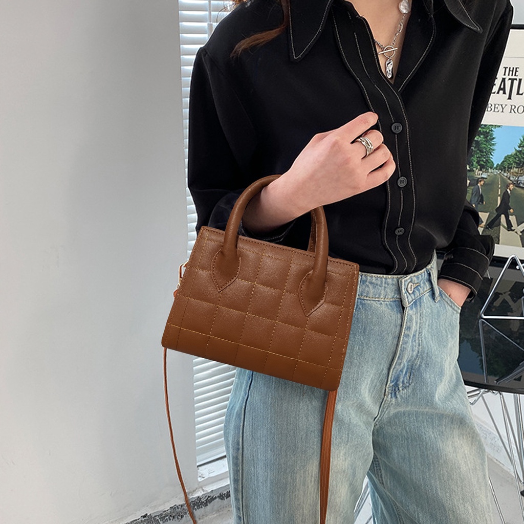 Tas Bahu Trendy Wanita Shoulder Bag Polos Remaja Cewek Tas Selempang Fashion Tali Panjang Terbaru