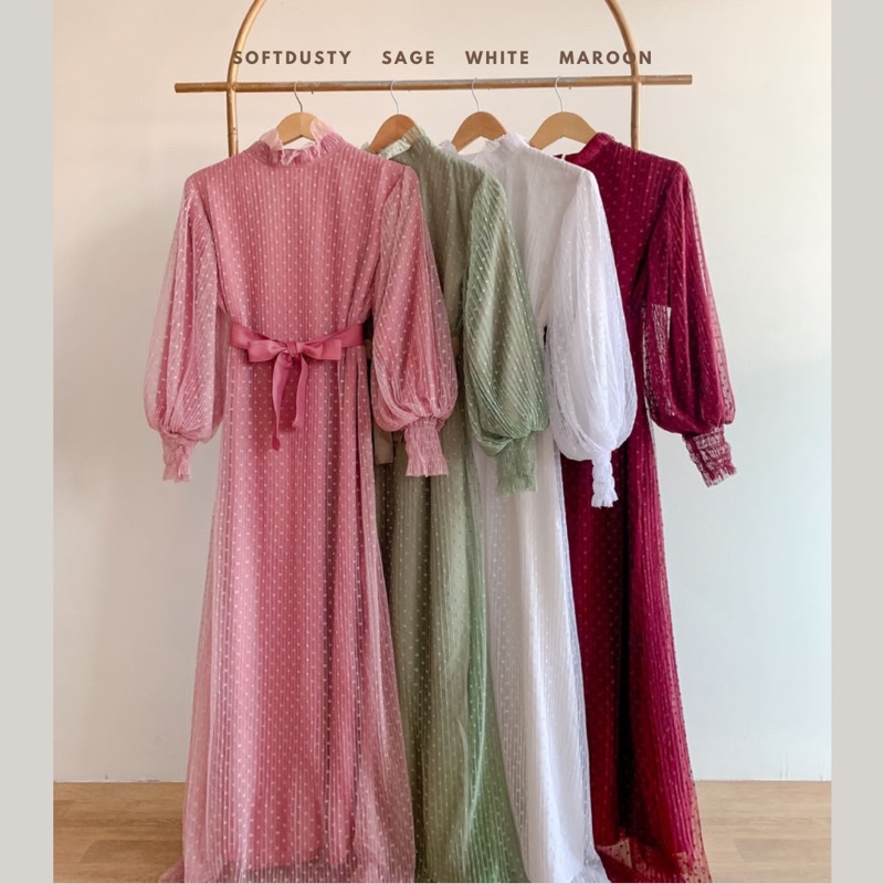 Syakira Plisketdot Dress/Dress Jumbo Ld 110/Dress Tille Plisket Kondangan/Dress Maternity