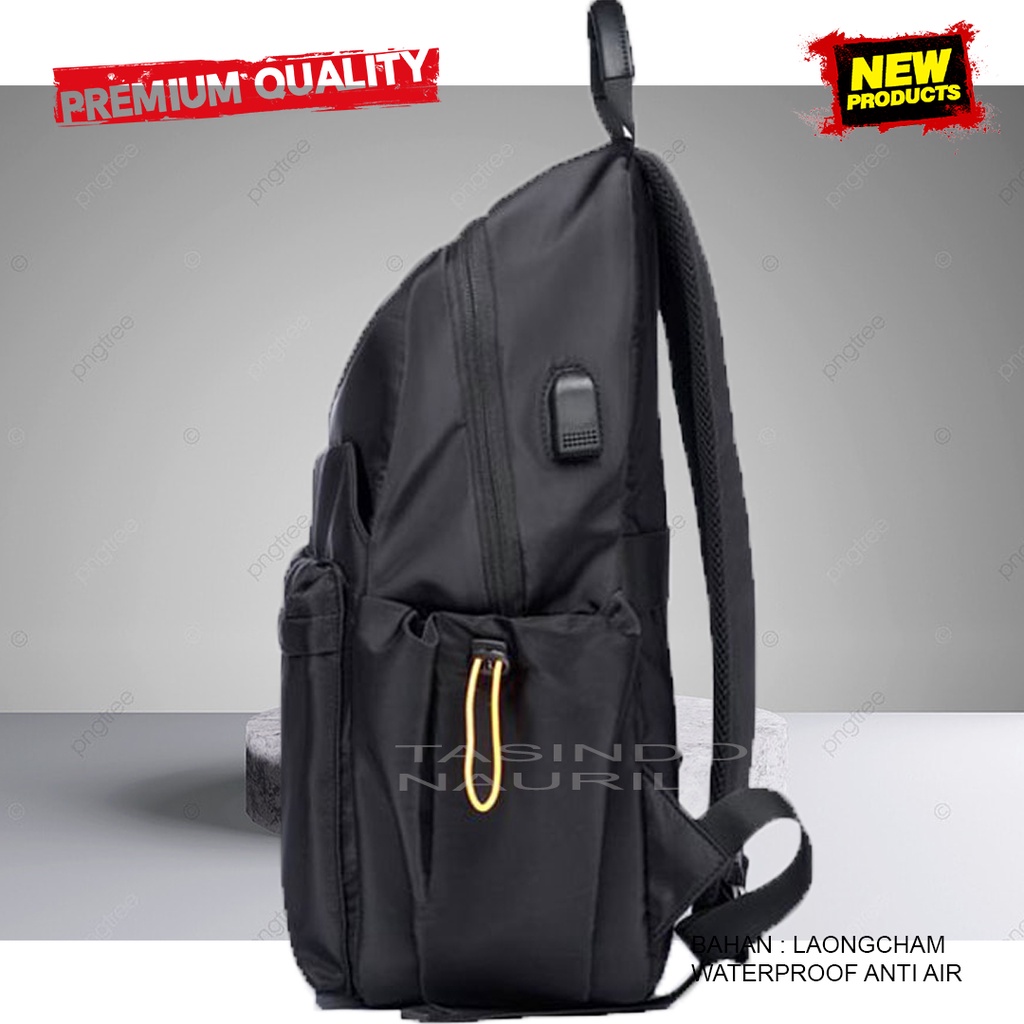 Tas Ransel Laptop Backpack Waterproof Usb Port distro bagpack gendong pria wanita sekolah bahan Laongcmah Anti air