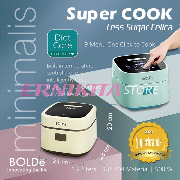 BOLDe SUPER COOK LESS SUGAR CELICA 1.2 L - Garansi Nasional SNI