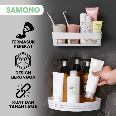 Samono Shelf Segitiga Toilet Rack White Rak Sudut Gantung