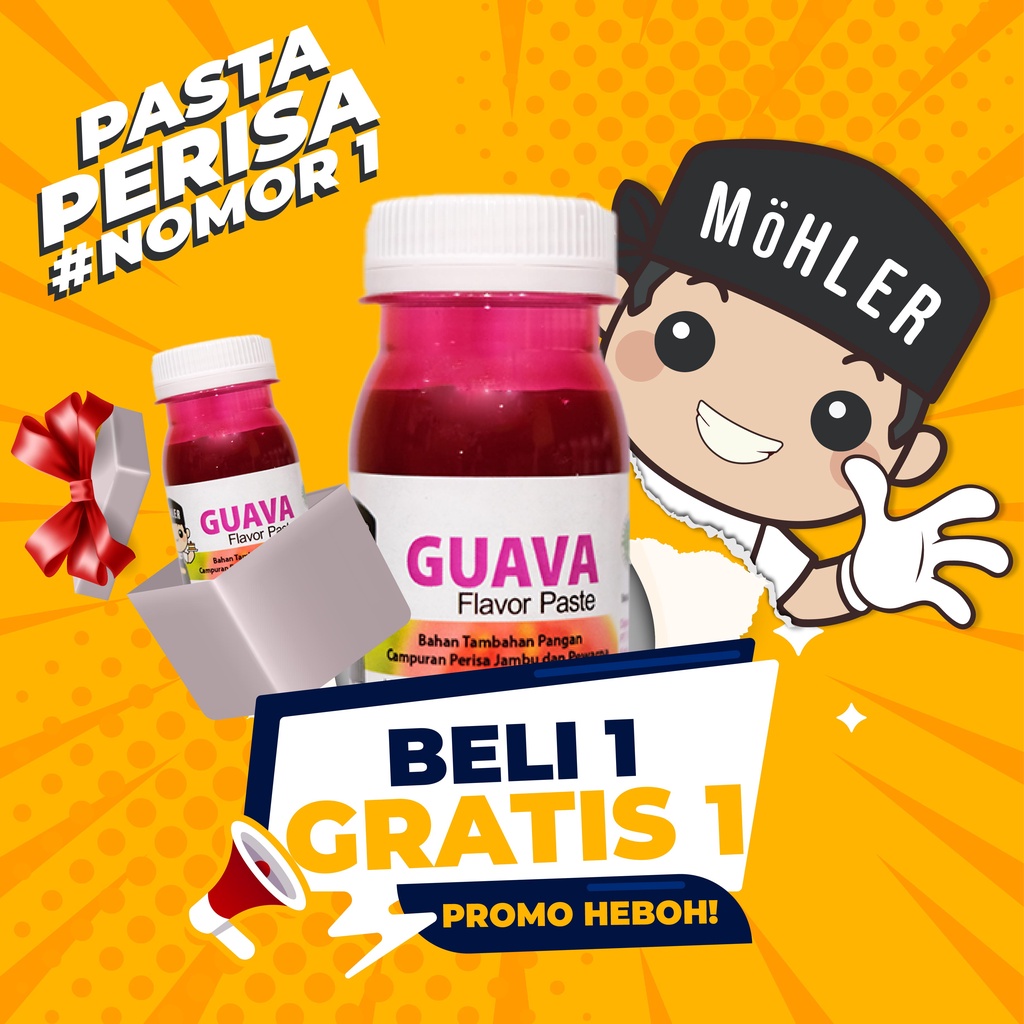 MOHLER Pasta perisa pewarna JAMBU BIJI / GUAVA (KLIK KOMBO HEMAT UNTUK BELI 1 GRATIS 1)