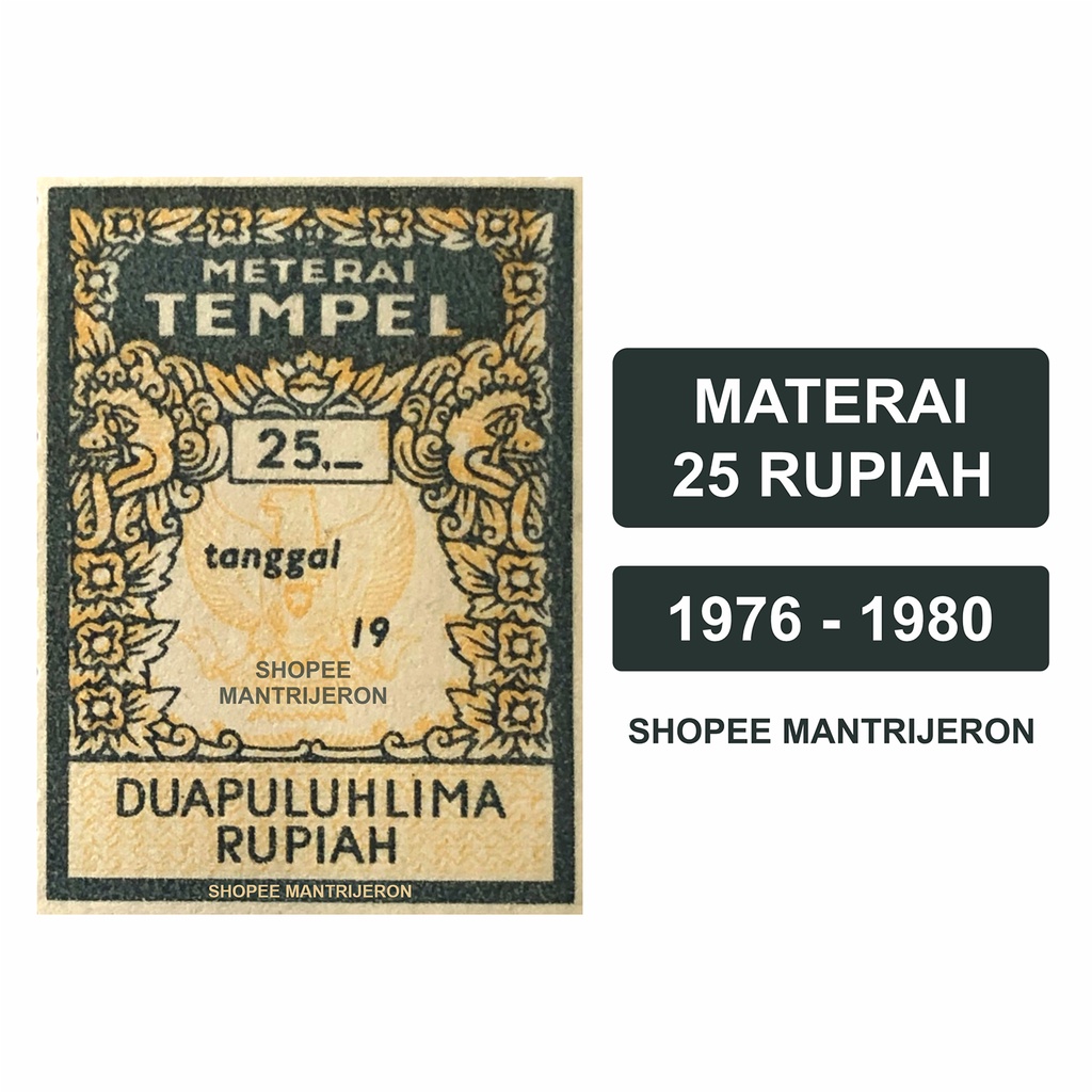 

Materai 25 Tahun 1976-1980 Meterai Tempel Dua Puluh Lima Rupiah Lama Kuno Jadul Asli Original Kantor Pos