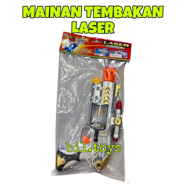 MAINAN ANAK TEMBAKAN BATERAI LASER LAMPU MAINAN PISTOL ANAK BUNYI LASER