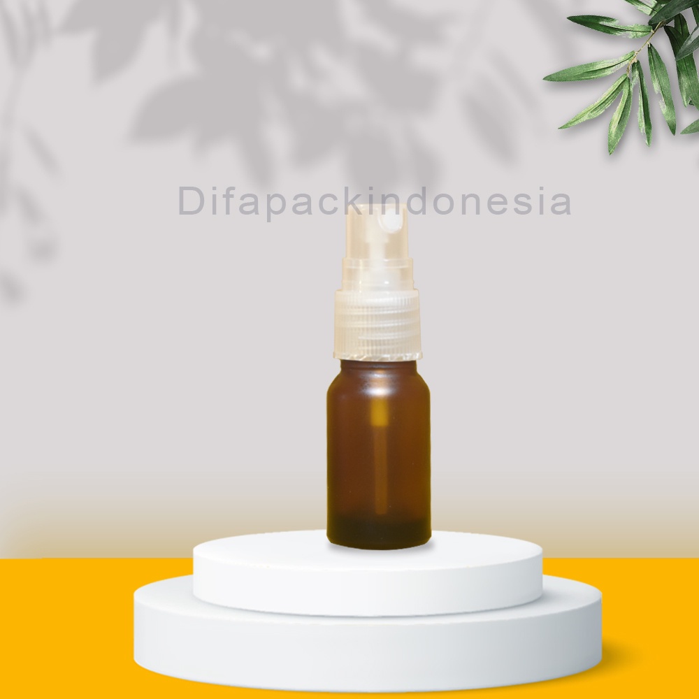 Botol Serum Kaca 10ml Spray Natural Body Coklat Doff