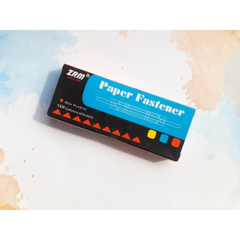 

ZRM Paper Fastener 8cm Plastic Klip Kertas ASTM-D4236 isi 50pcs