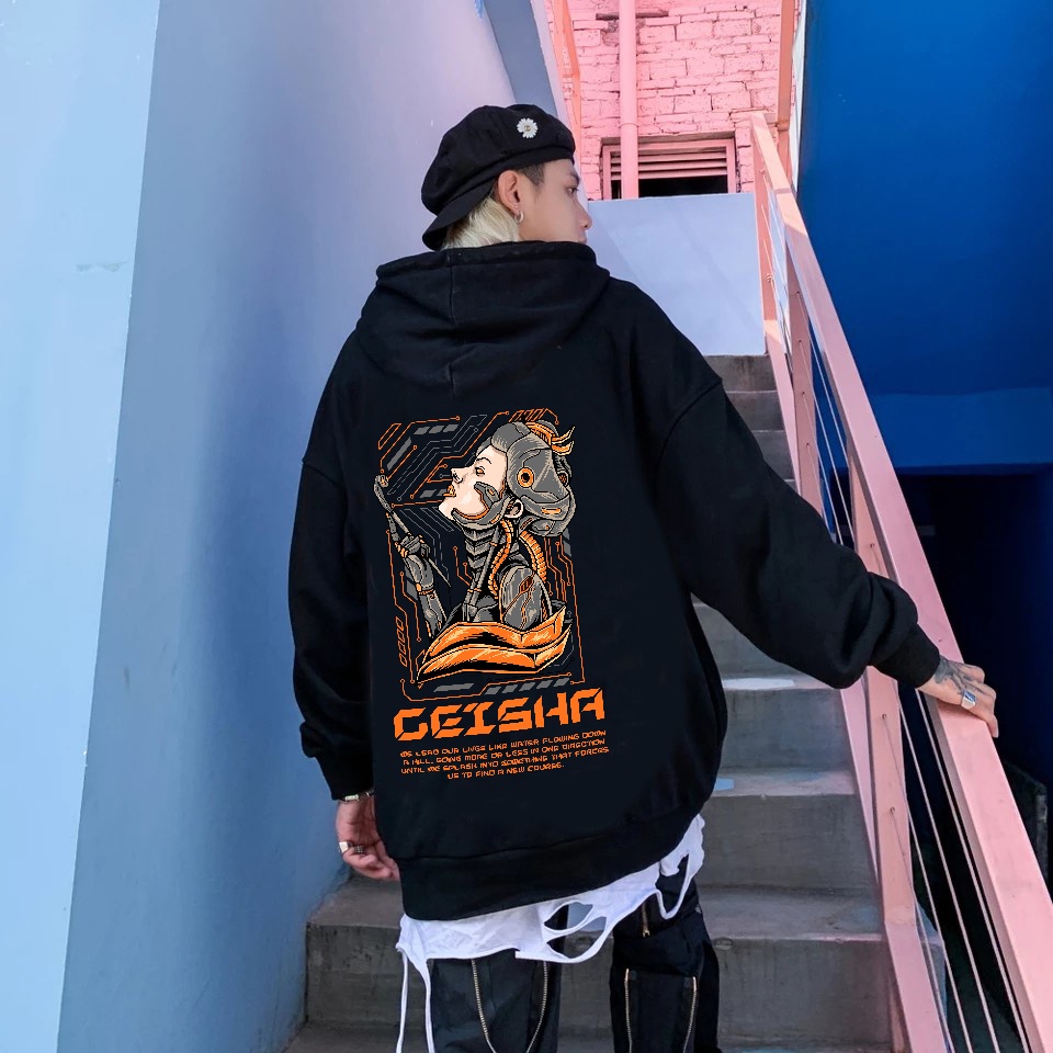 Jaket Hoddie Pria Distro Original Premium Quality - Jaket Hoodie Cyber Punk - Geisha - Hoodie Distro