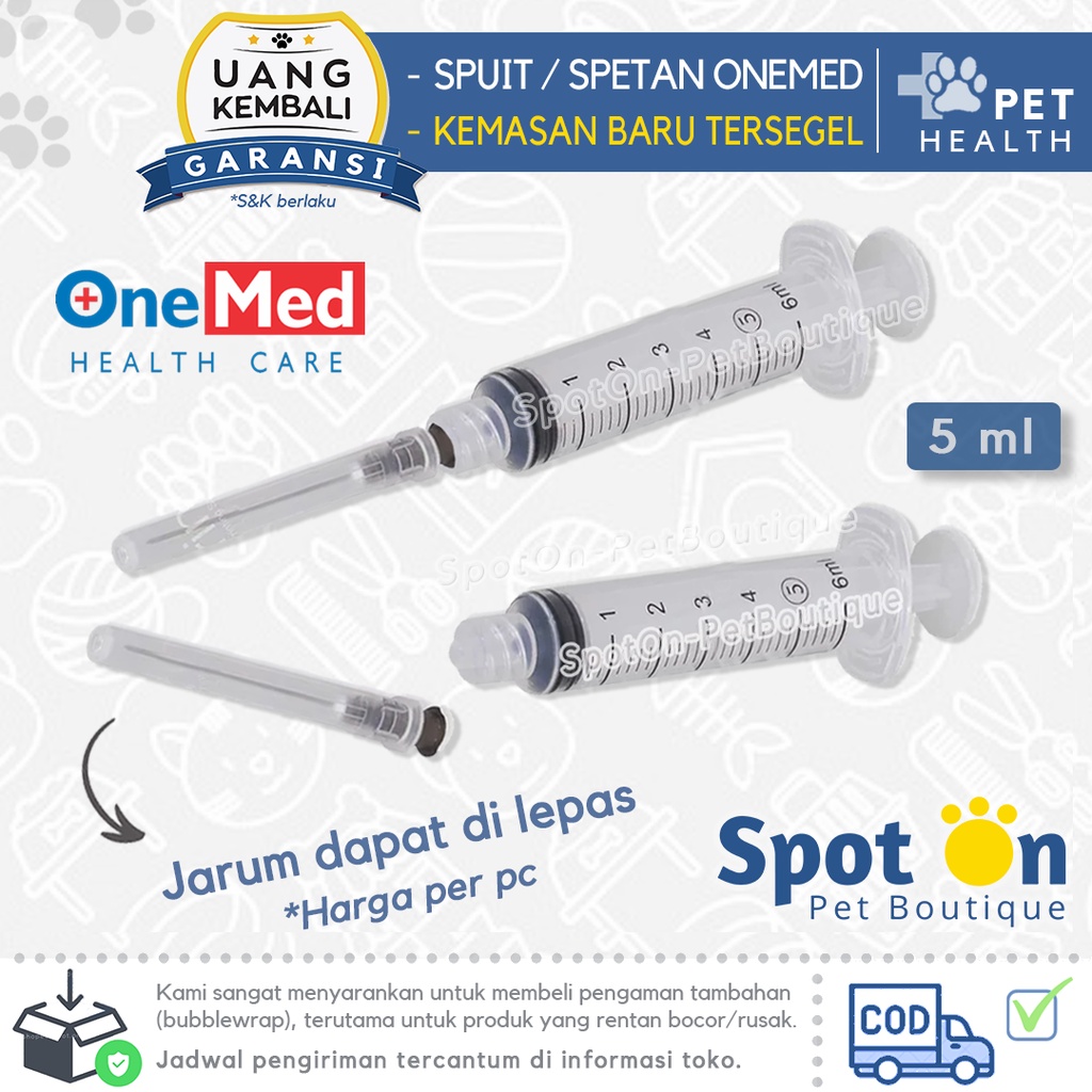 Spet 5ml Jarum Lepas Pasang | Syringe Spuit Tanpa Jarum 5 cc 5 ml 5cc | Alat Bantu Obat / Makan Hewan