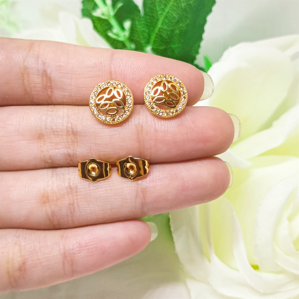 Earring Anting Fashion Wanita perhiasan lapis Emas 24k